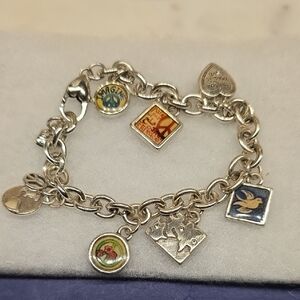 Brighton Silver Charm Bracelet with Multicolor Accents
